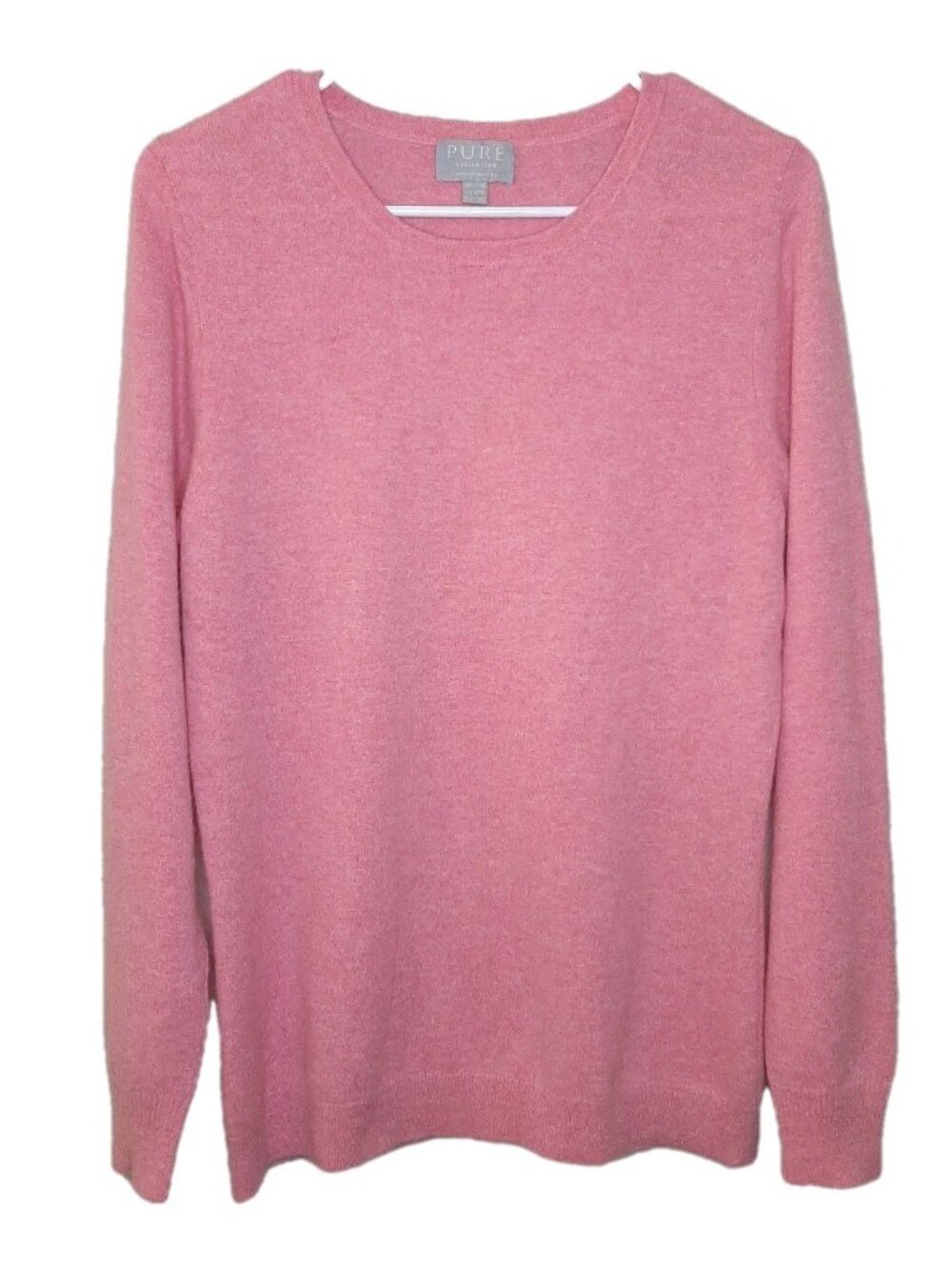 PURE Collection Sweater Pink Women Size 8 / 10 Soft 100% Cashmere Long Sleeve